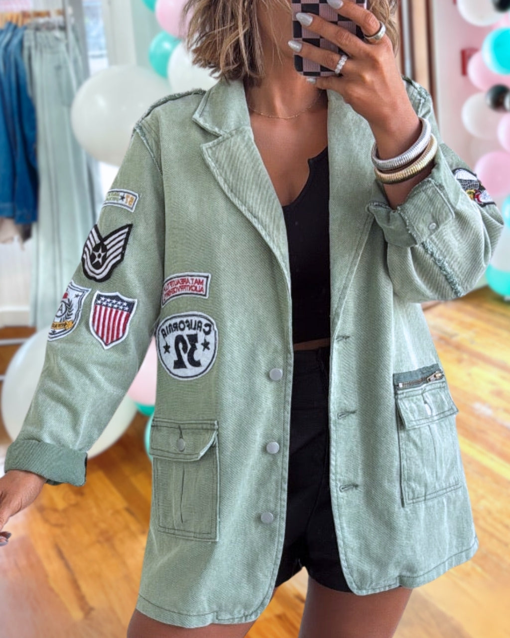 Vintage Badge Patch Washed Jacket