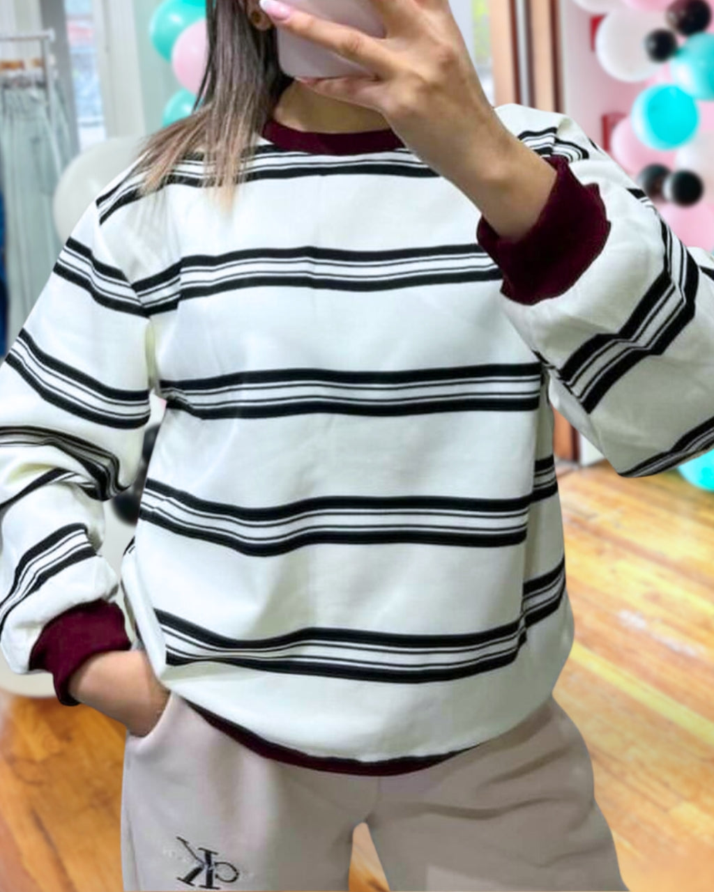 Classic Stripe Lazy Pullover