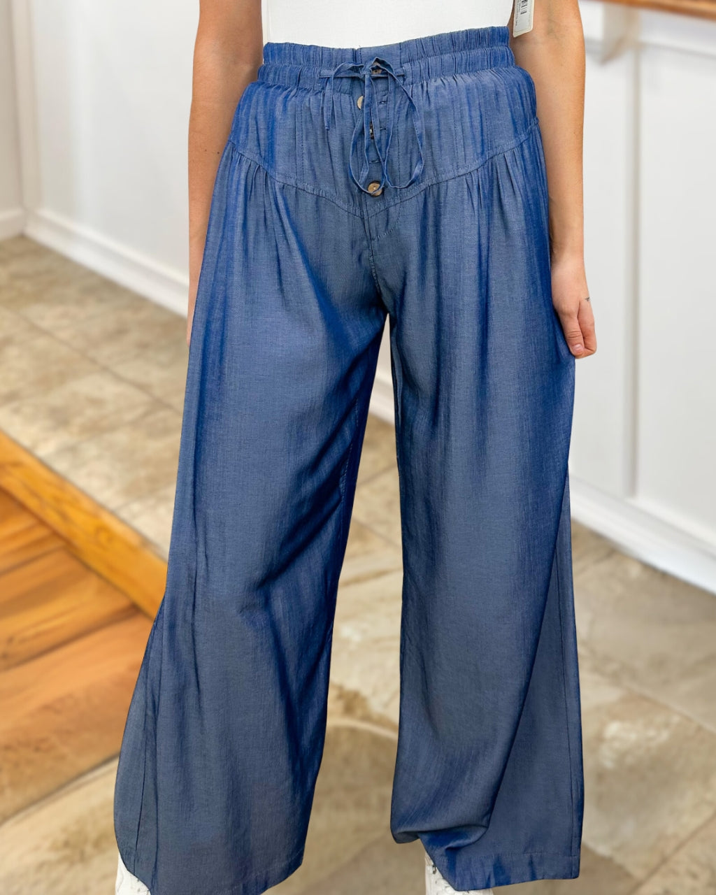 Pleated Tencel Denim Pants