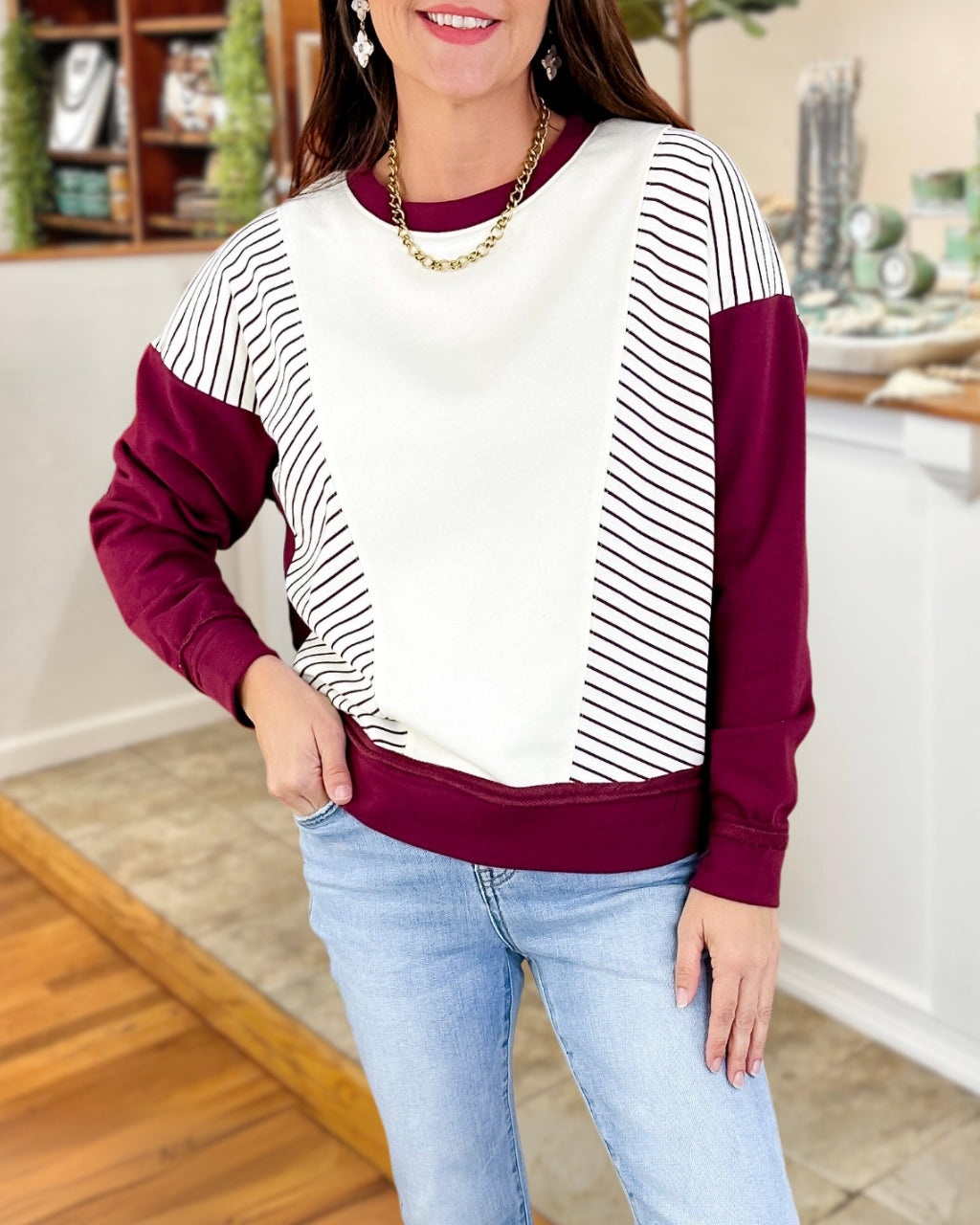 Cozy Playful Striped Pullover