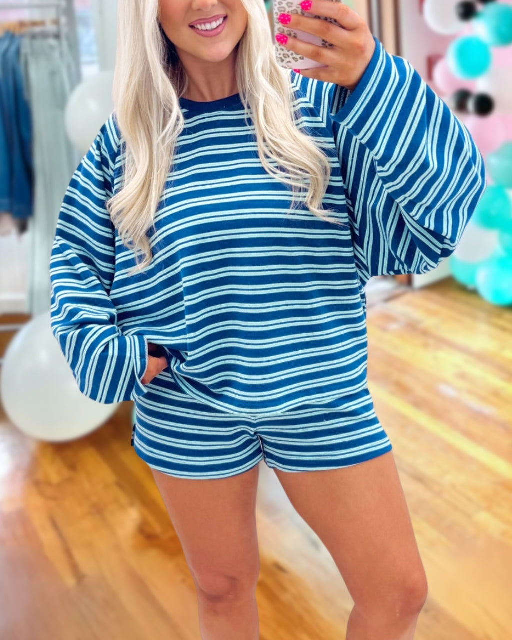 Everyday Stripe Lounge Two Piece Set