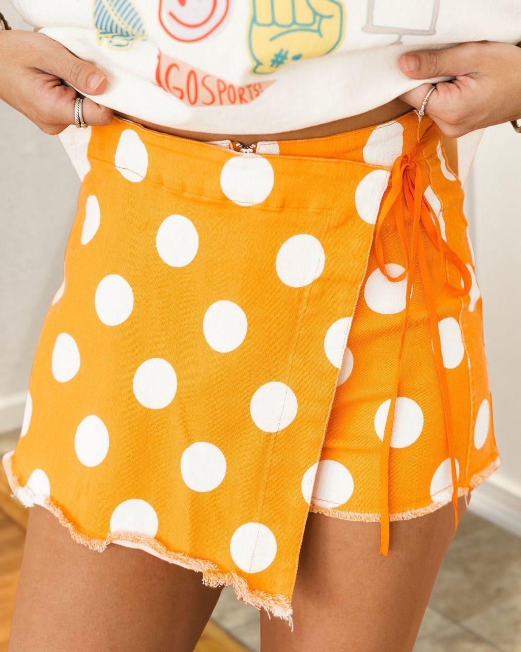 Game Day Polka Dot Washed Shorts