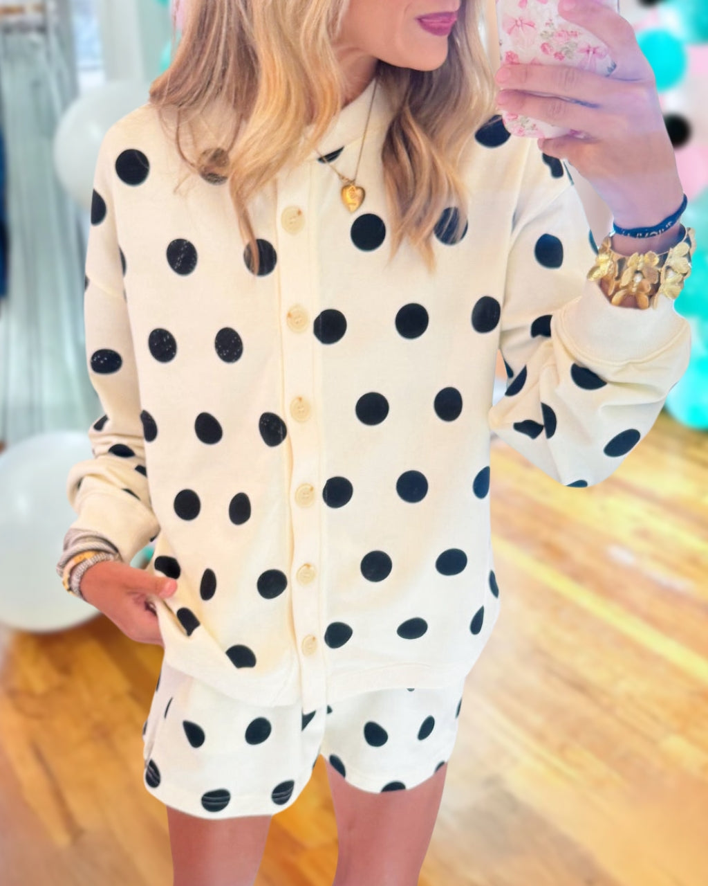 Polka Dot Buttoned Up Set