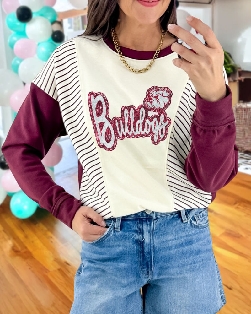 Mississippi State Bulldogs Striped Top