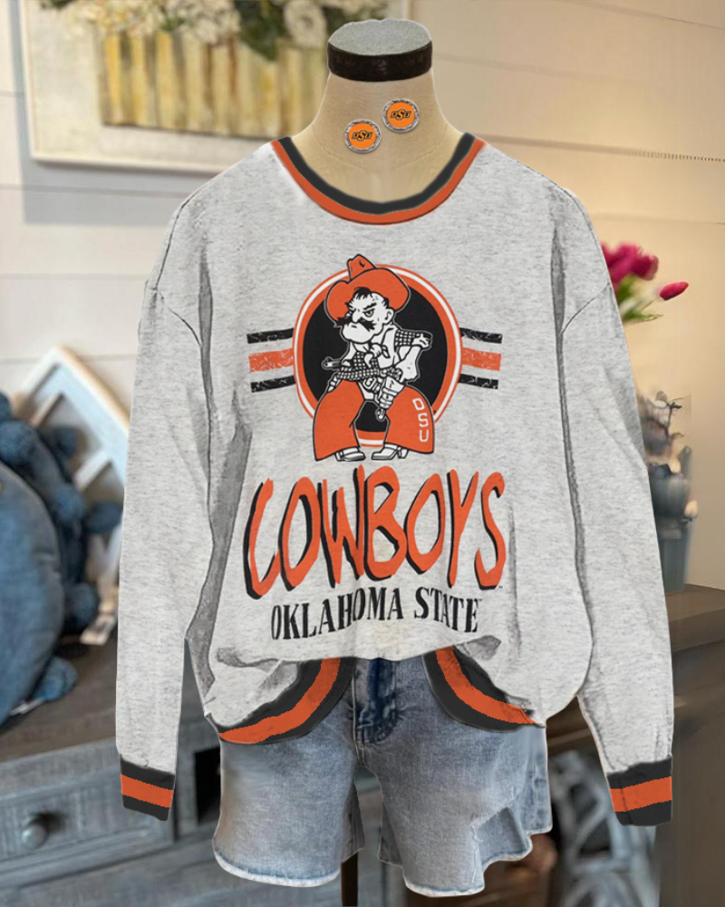 Oklahoma State Cowboys Striped Trim Sweatshirt