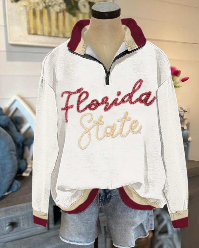 Florida State Embroidered Half-Zip Pullover
