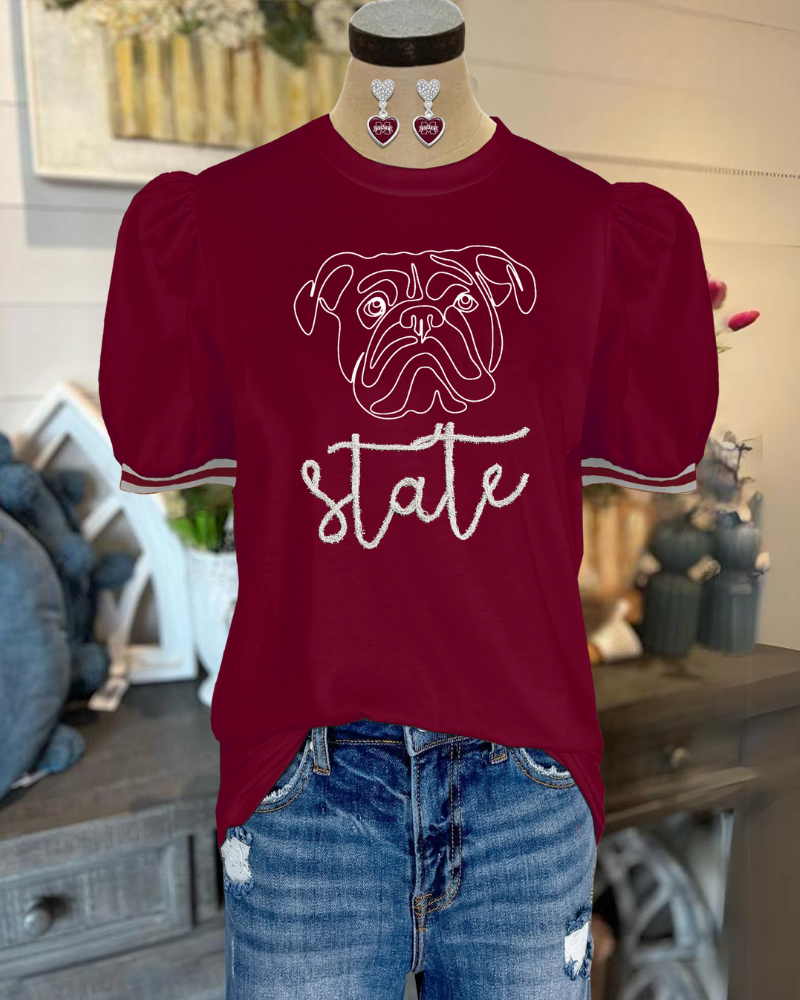 MSU Bulldogs Embroidery Tee