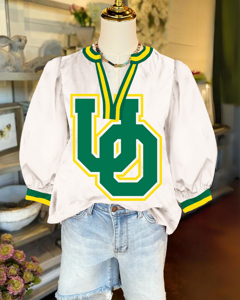 Oregon Ducks Graphic Satin Top