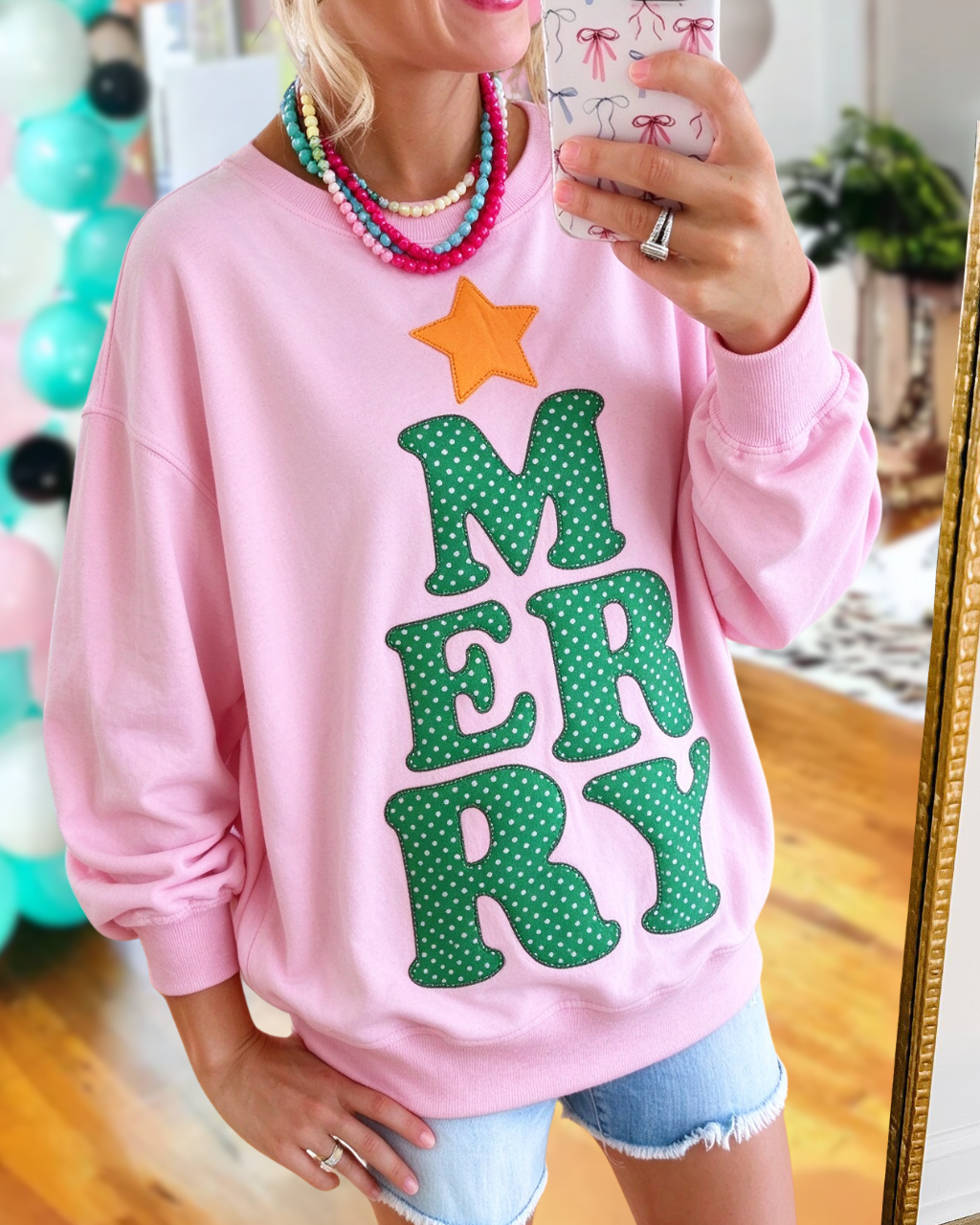 MERRY Star-Embroidered Pullover