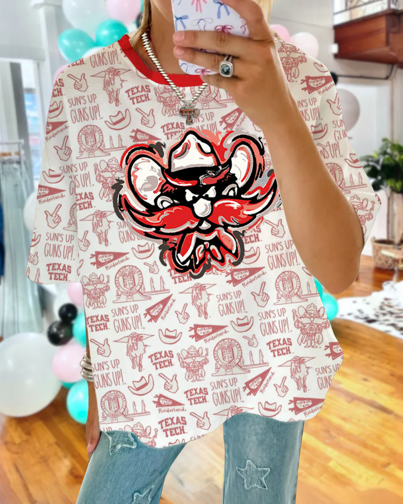 Playful Texas Tech Themed Tee