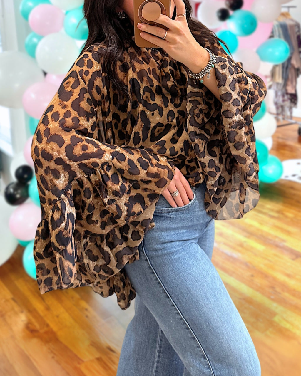 Chiffon Leopard-Print Top