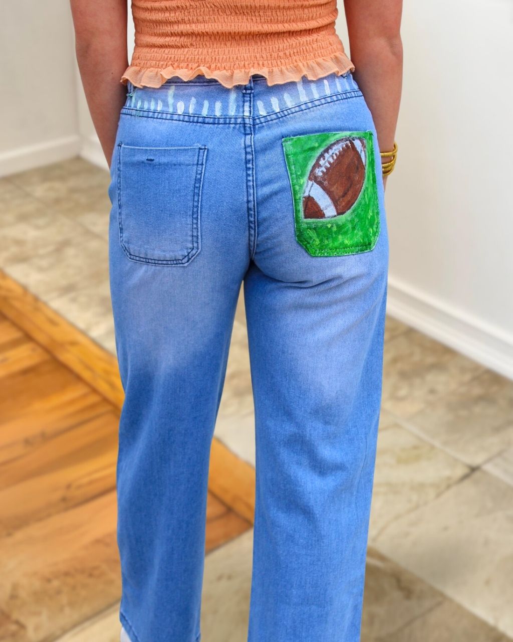 Game Day Football-Print Jeans