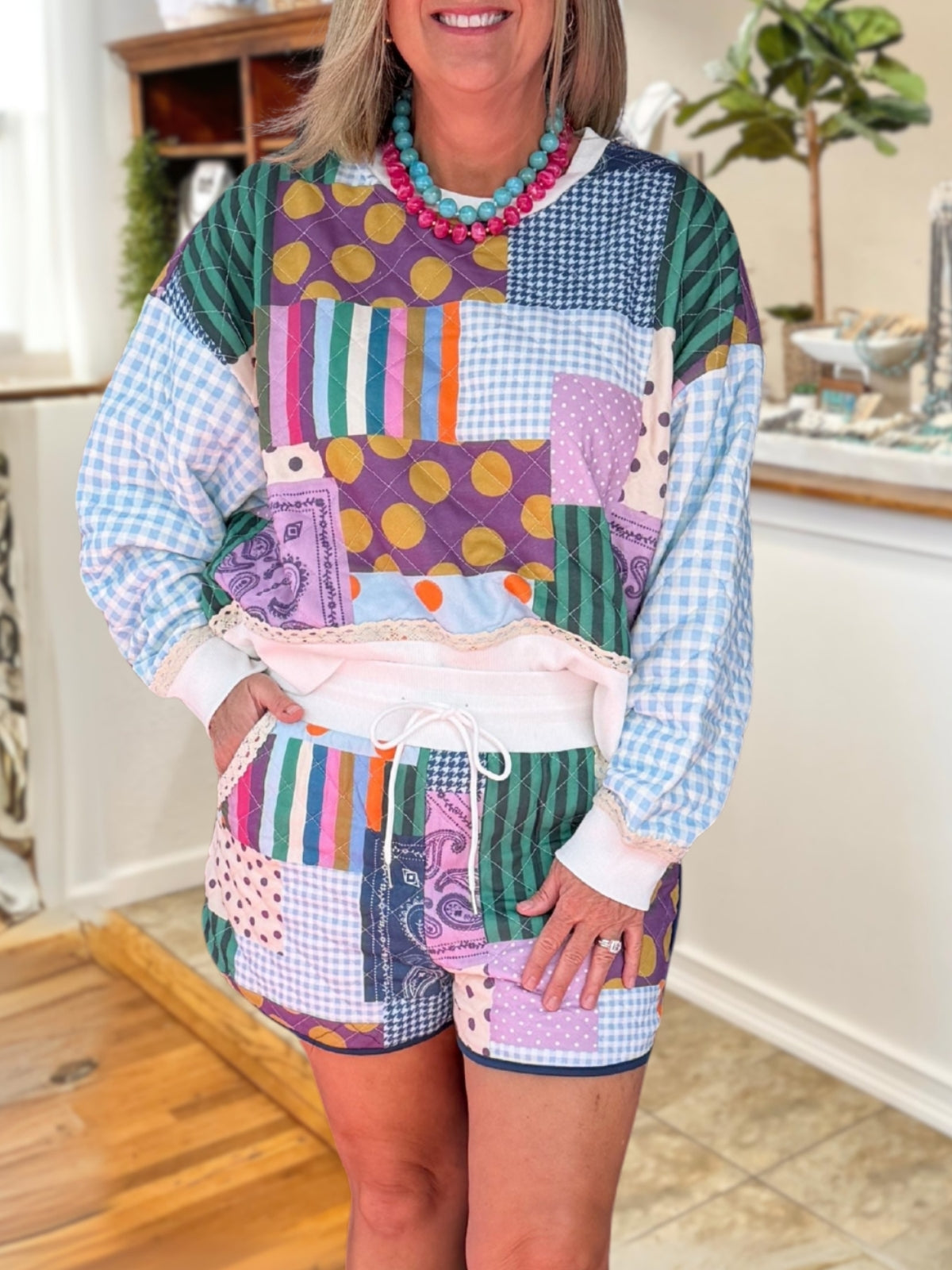 Multicolor Quilted Patchwork Set