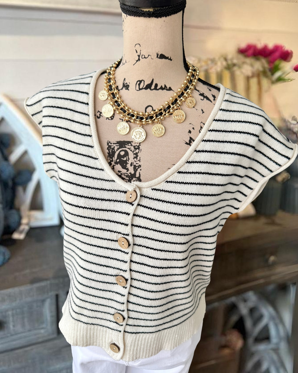 Simple Striped Knit Top