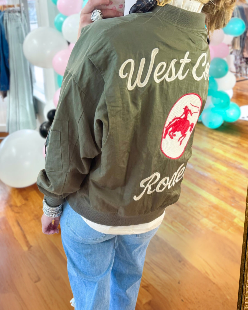 Vintage Style Western Embroidered Bomber Jacket