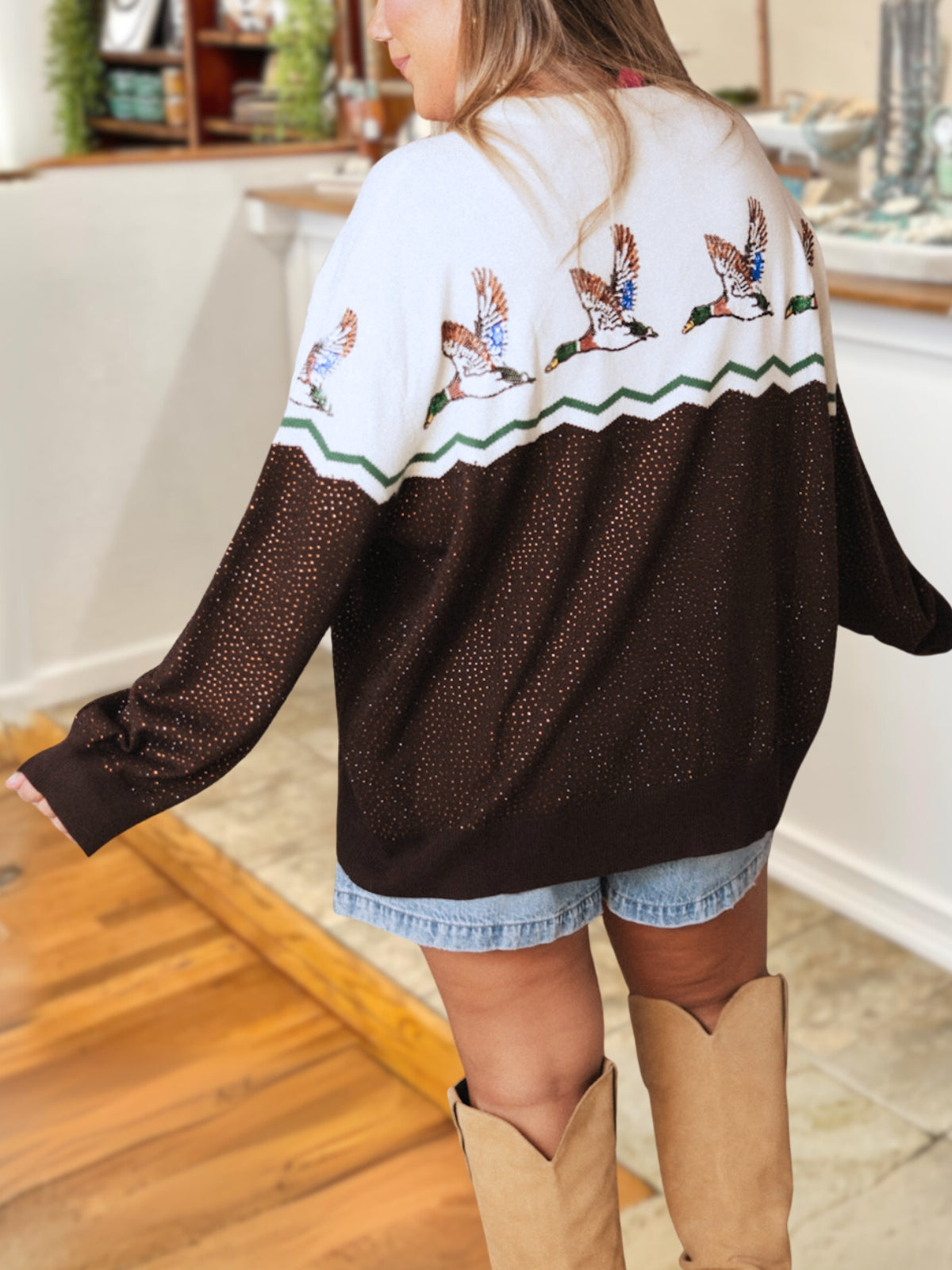 Mallard Duck Sequined Pullover