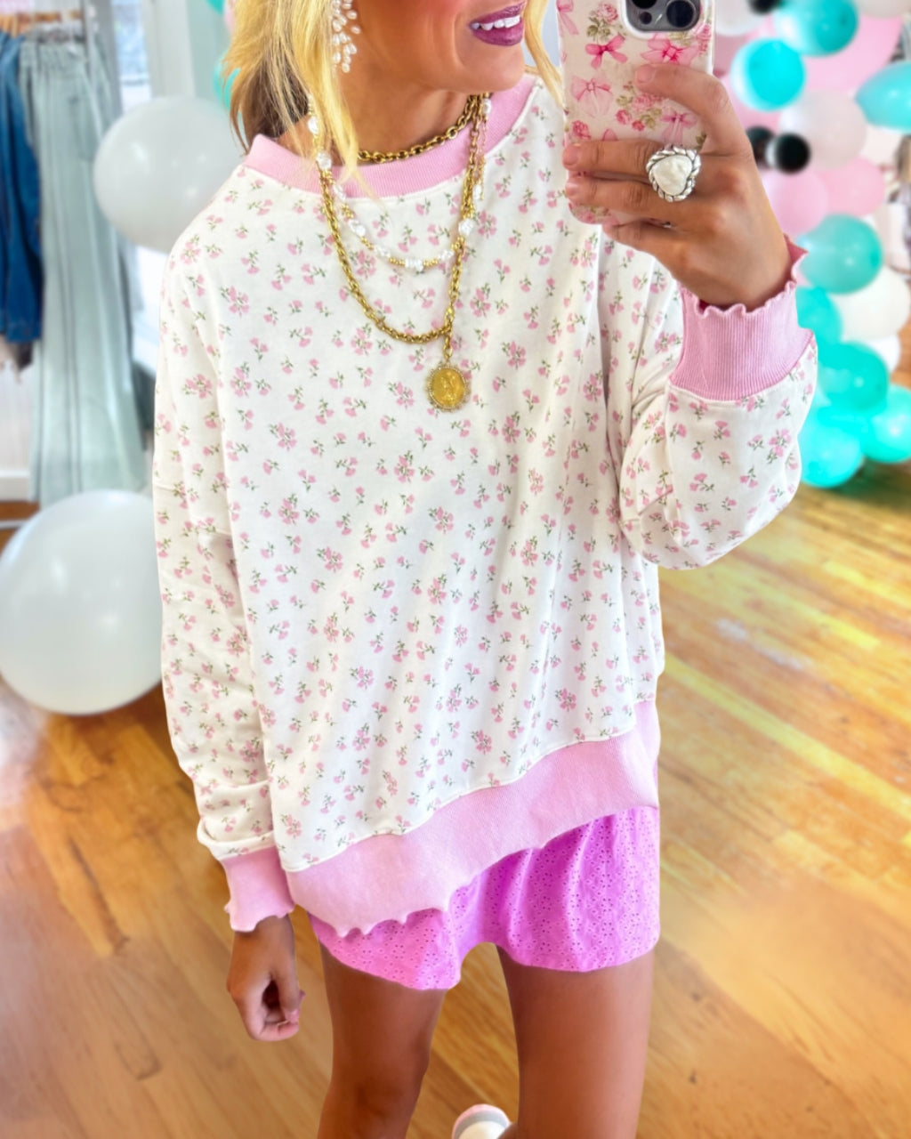 Fun Ditsy Floral Sweatshirt