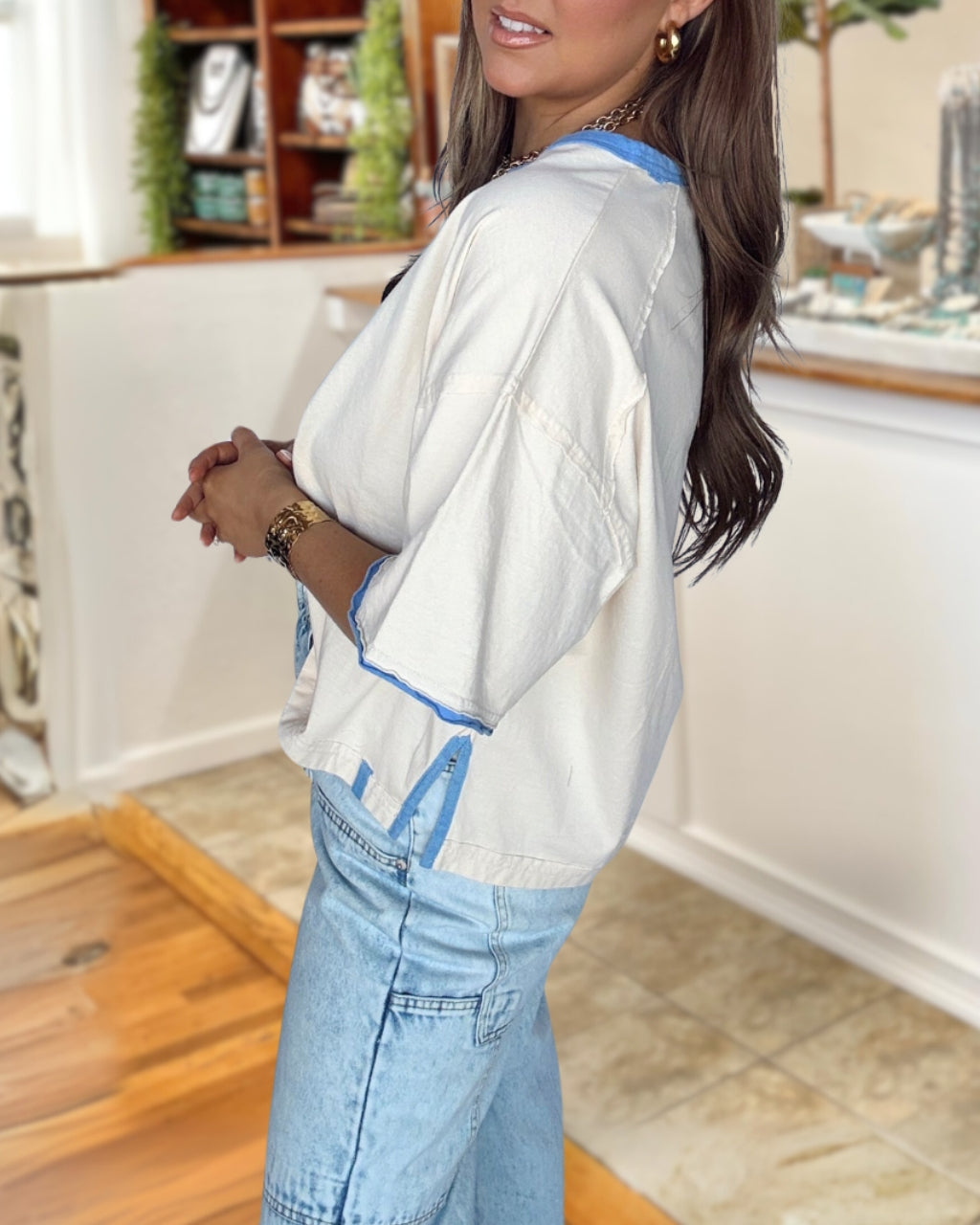 Oatmeal Raw Edge T-Shirt