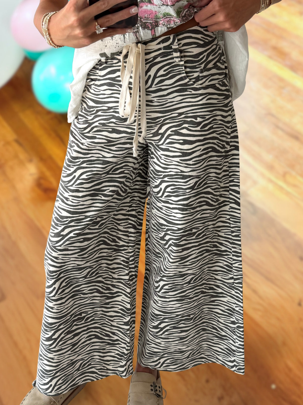 Casual Zebra Print Pants