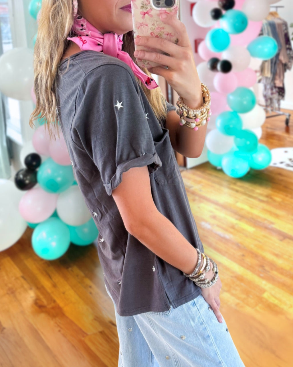 Minimalist Star-Embroidered T-Shirt