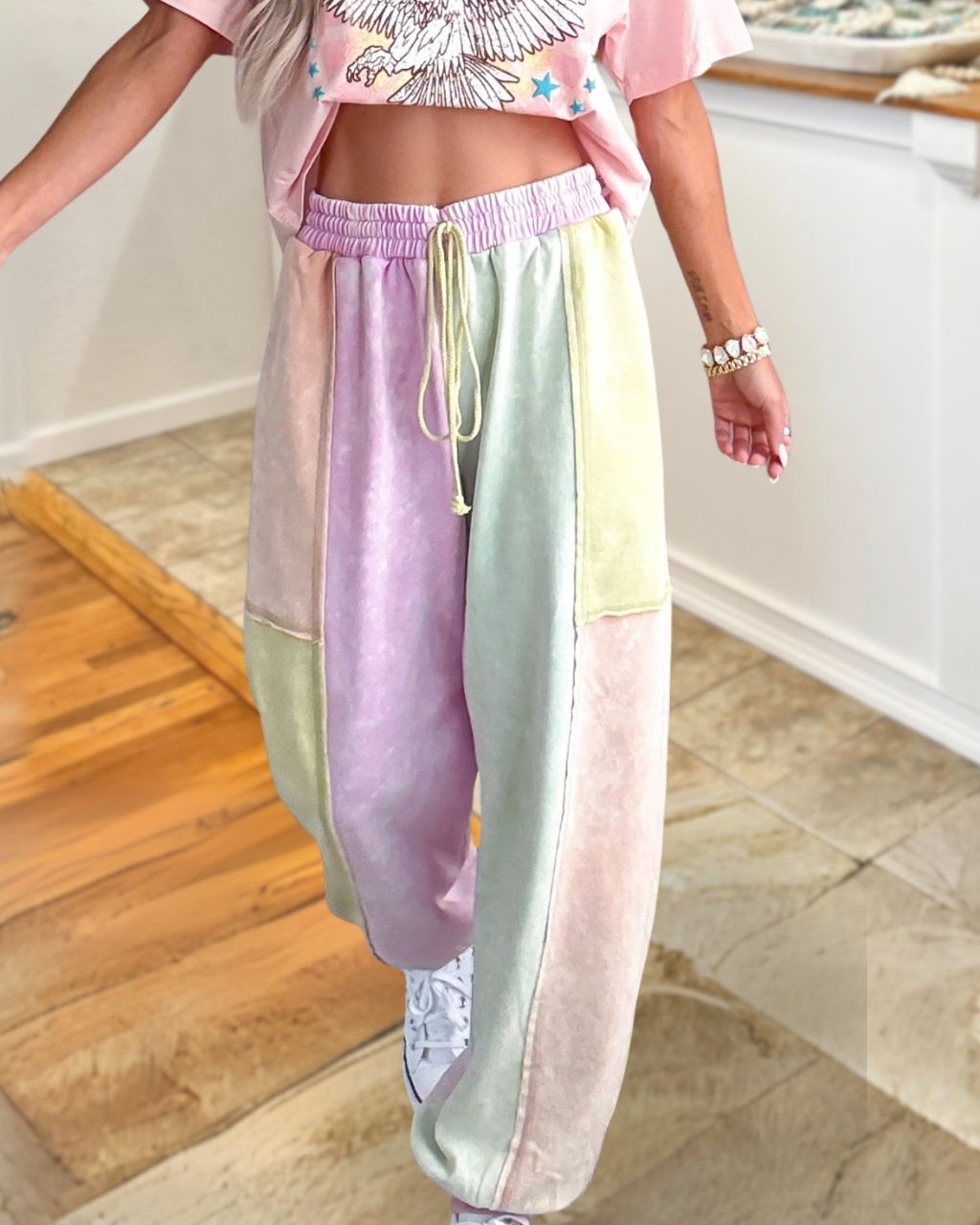 Dreamy Color-Block Zip-Up Hoodie Set