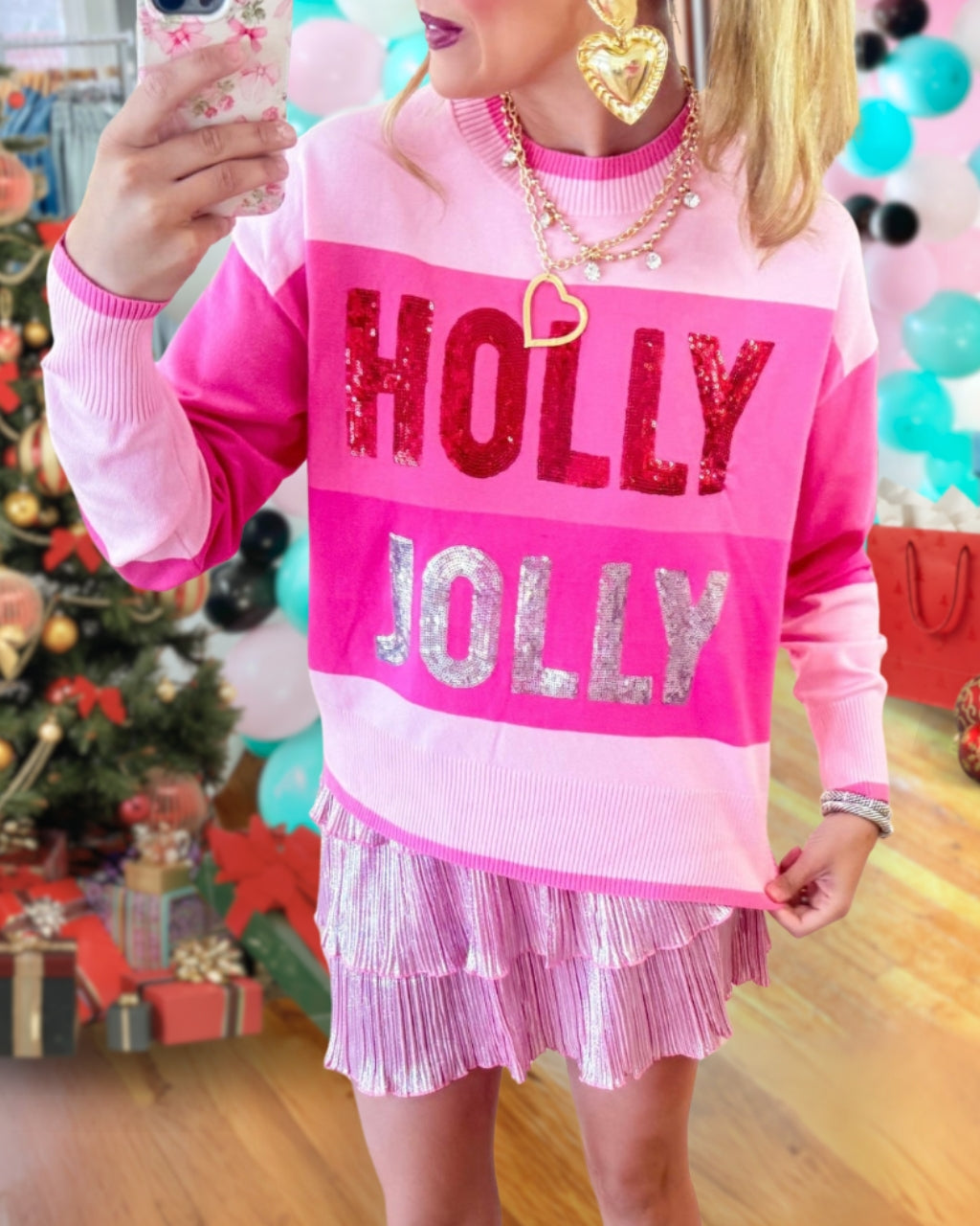 Playful Holly Jolly Sequin Sweatshirt
