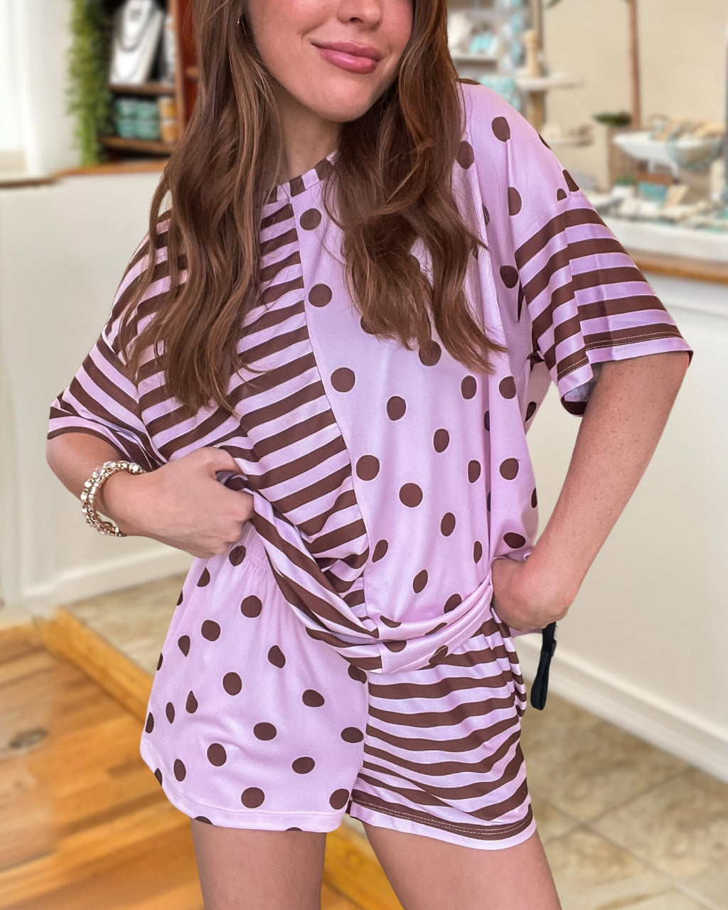 Striped Polka Dot Lounge Set