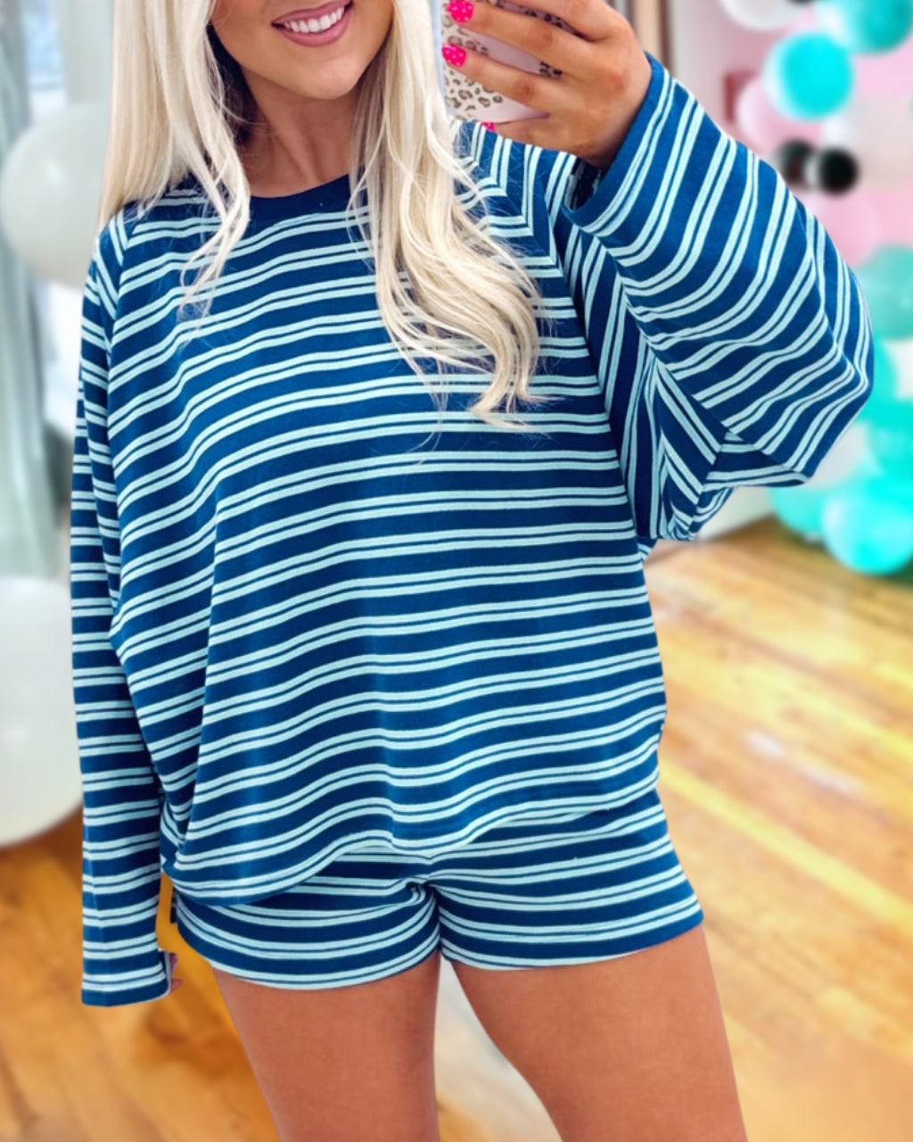 Everyday Stripe Lounge Two Piece Set