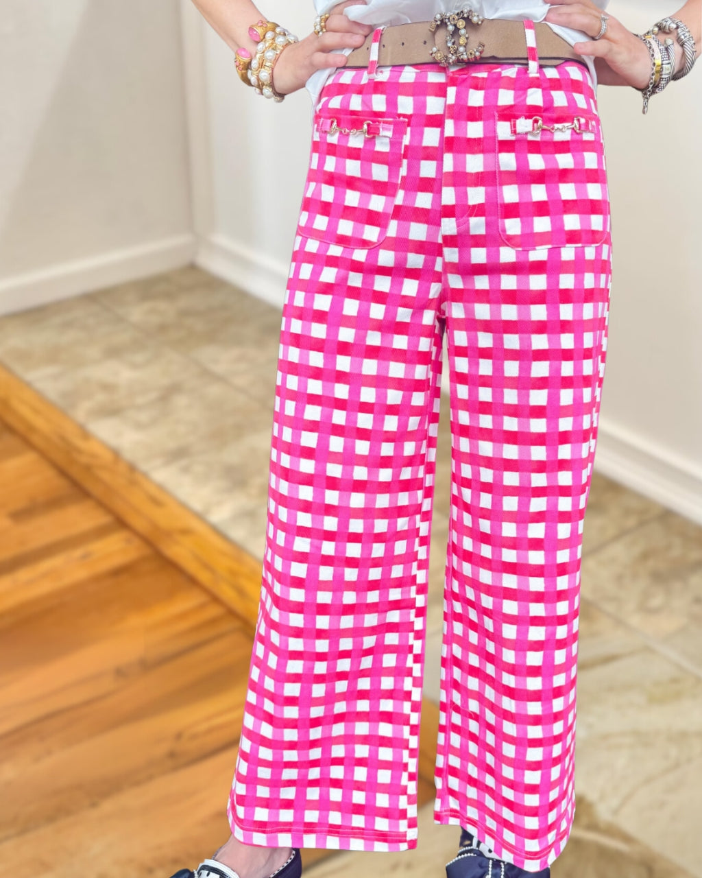 Classic Plaid Wide-Leg Pants