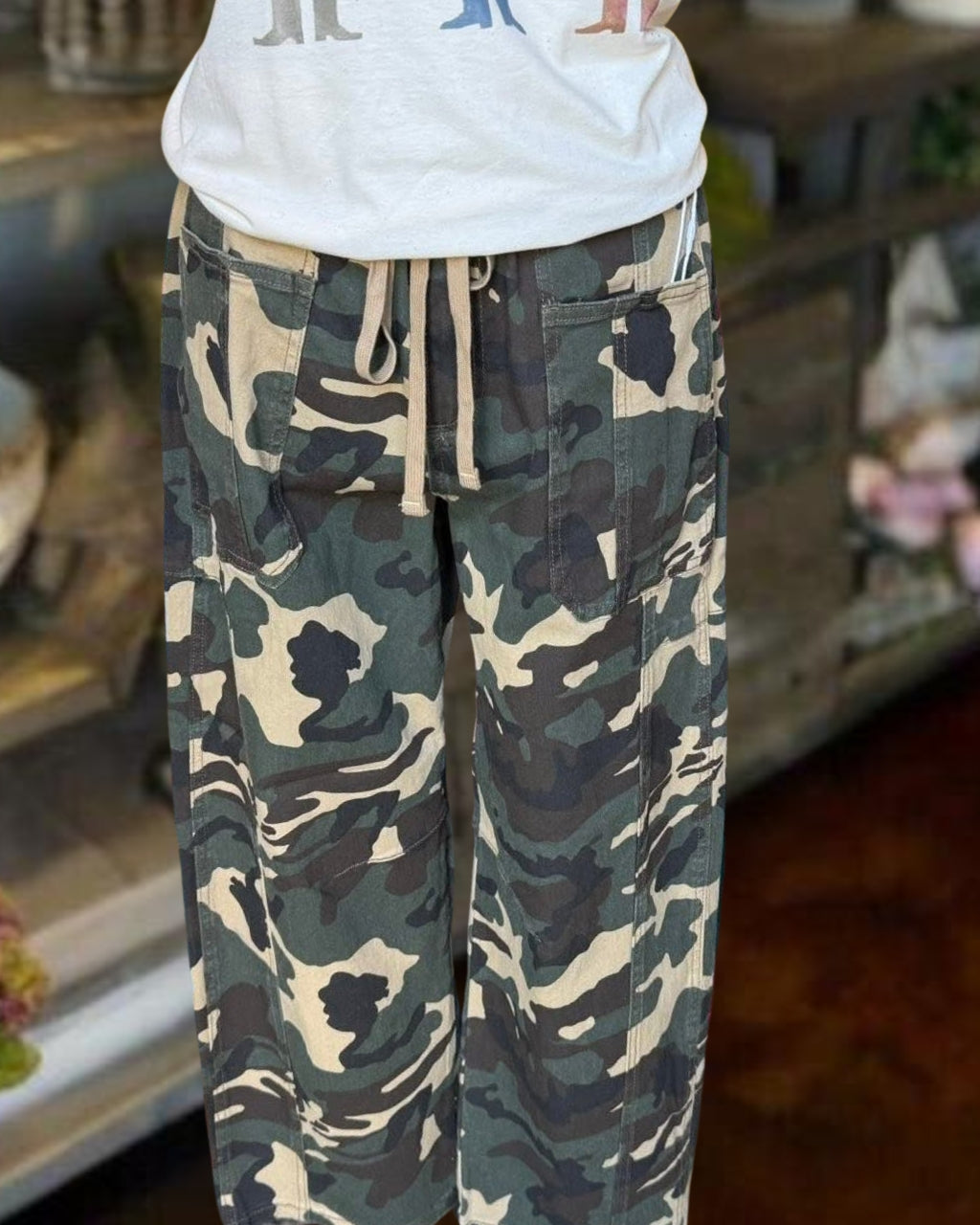 Trendy Camouflage Drawstring Pants