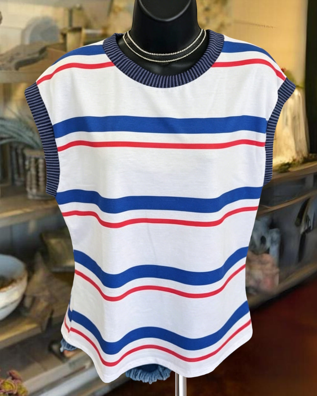 Color-block Striped Tank Top