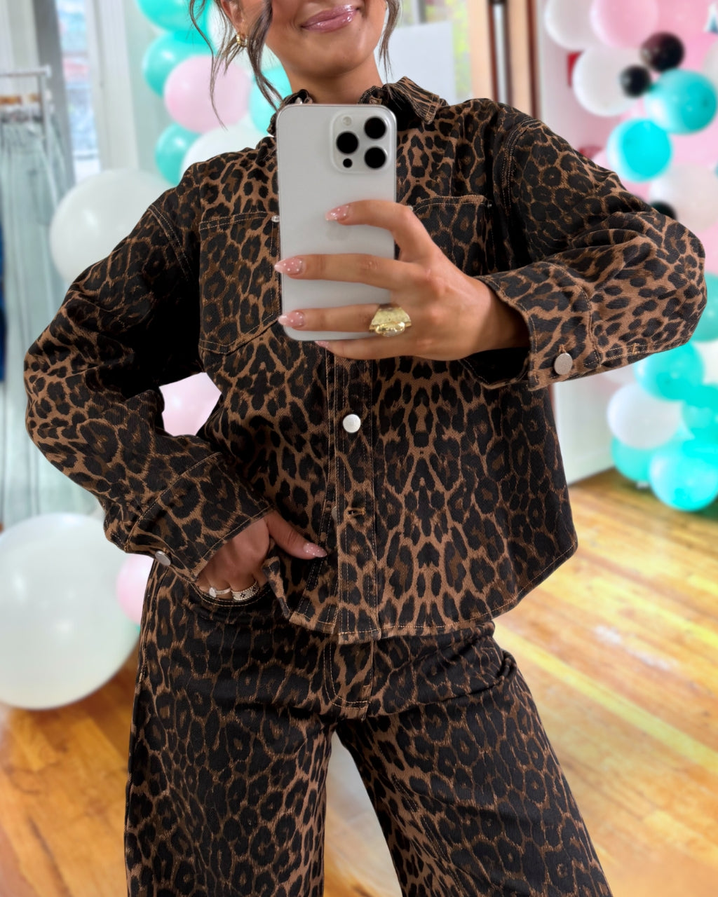 Retro Leopard Print Shirt Jacket