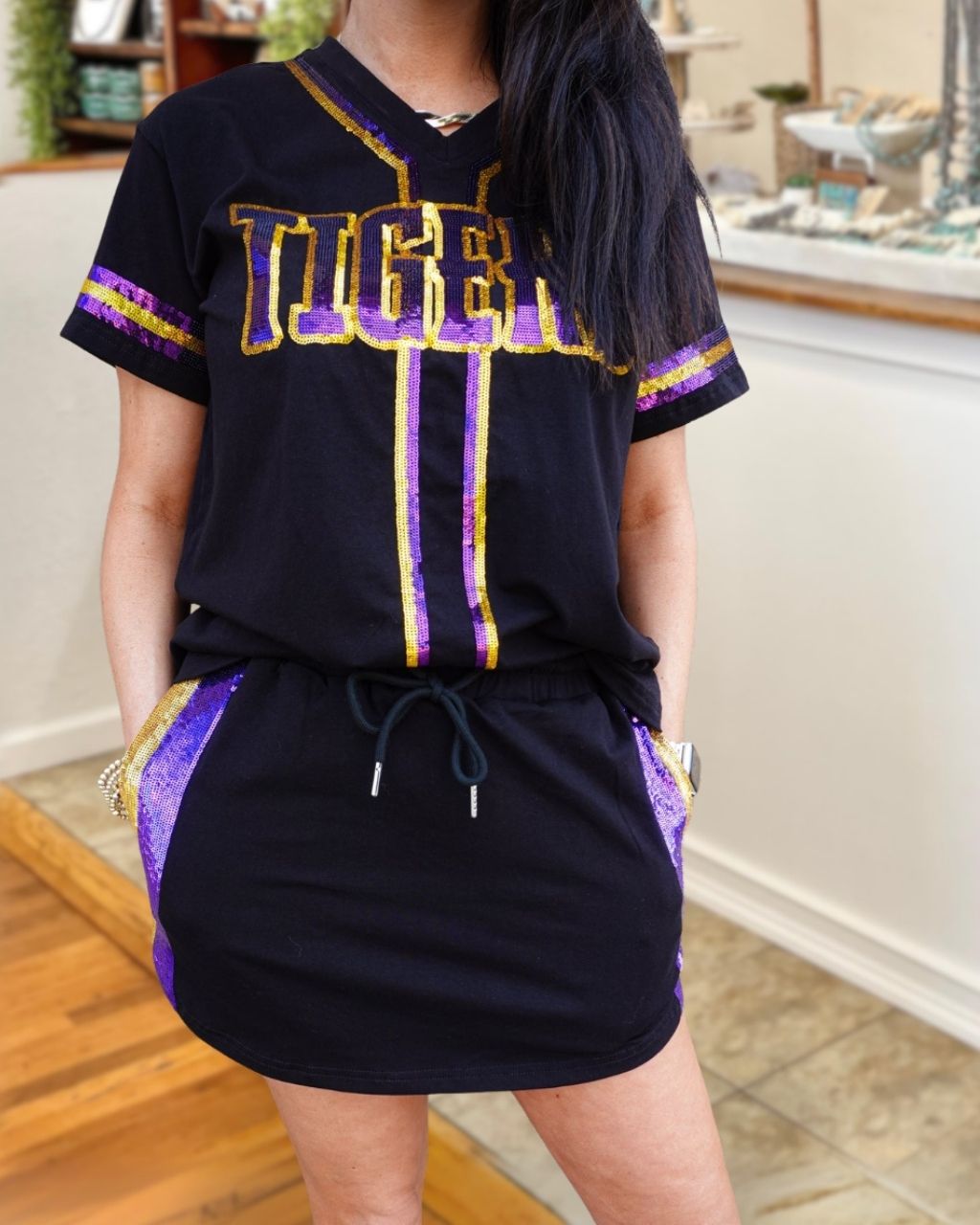 Tiger Sequin Football Set