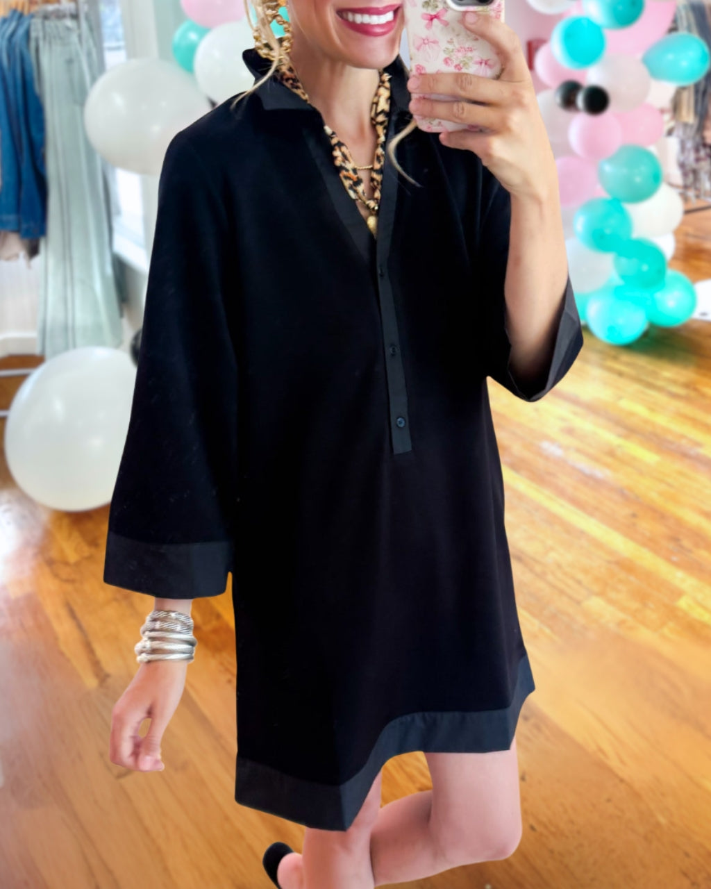 Simple Half Button Down Dress