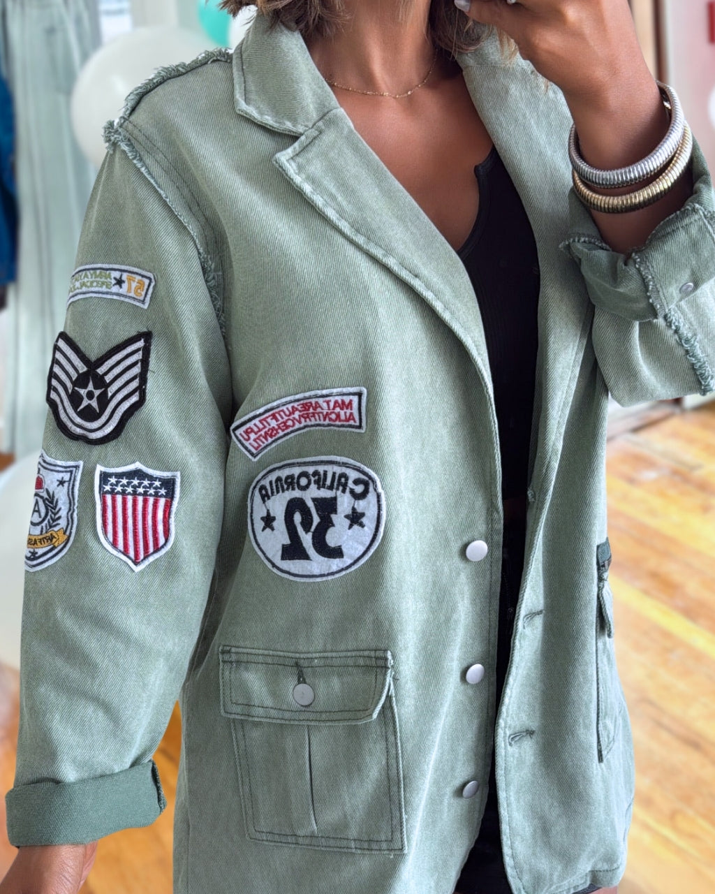 Vintage Badge Patch Washed Jacket