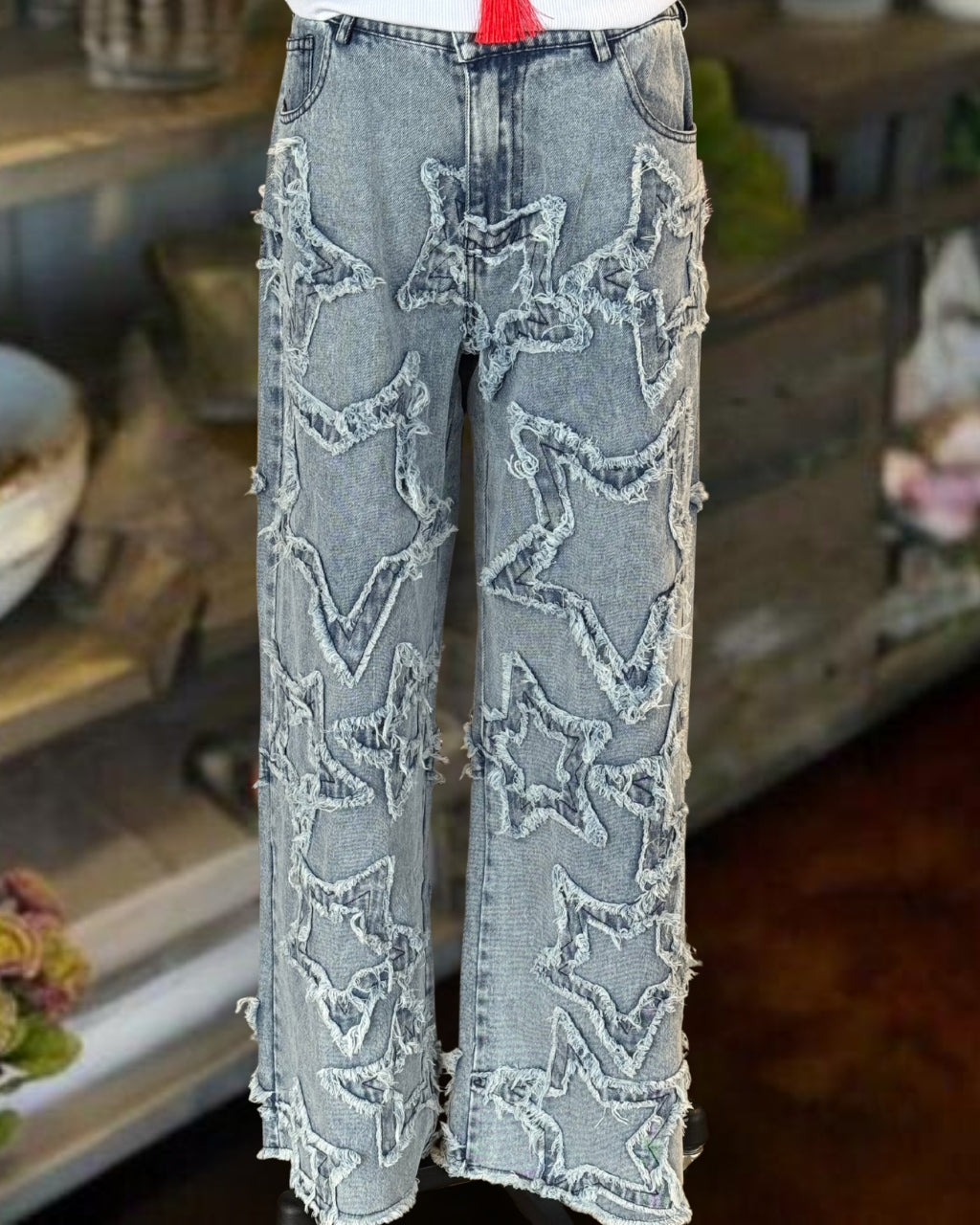 Stop And Ask Star Patch Jeans