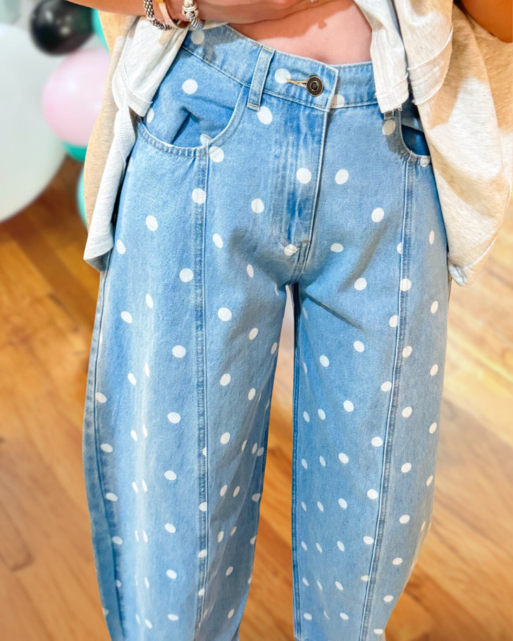Minimalist Polka-Dot Jeans