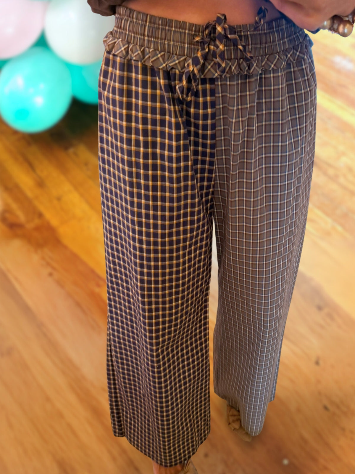 Trendy Plaid Patchwork Pants