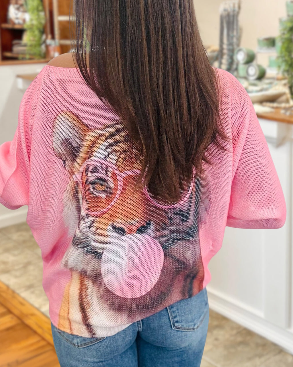 Fun Tiger Print Knit Top