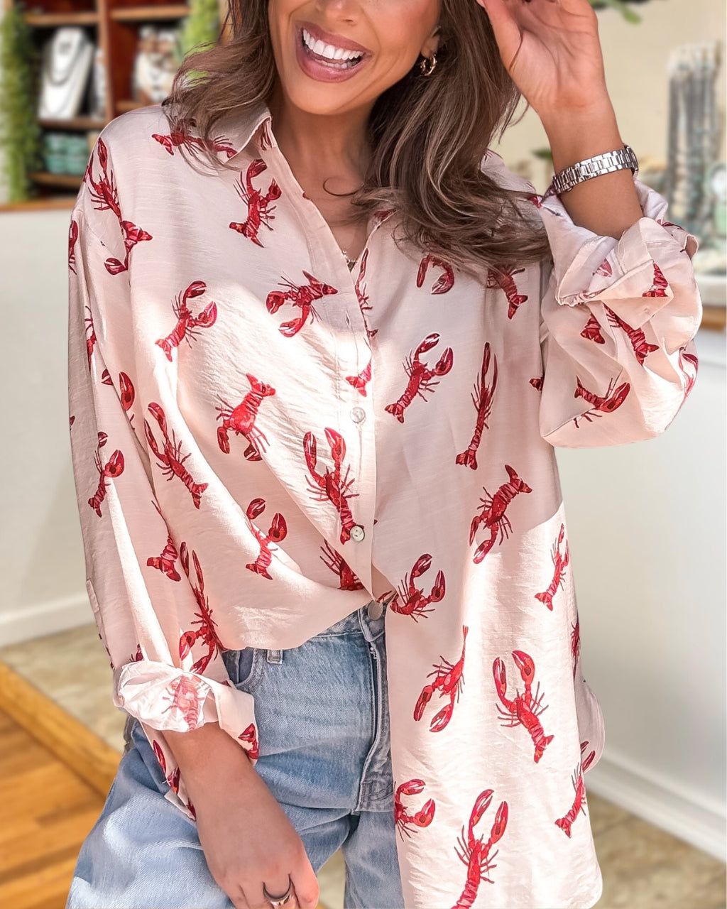 Unique Lobster Satin Shirt