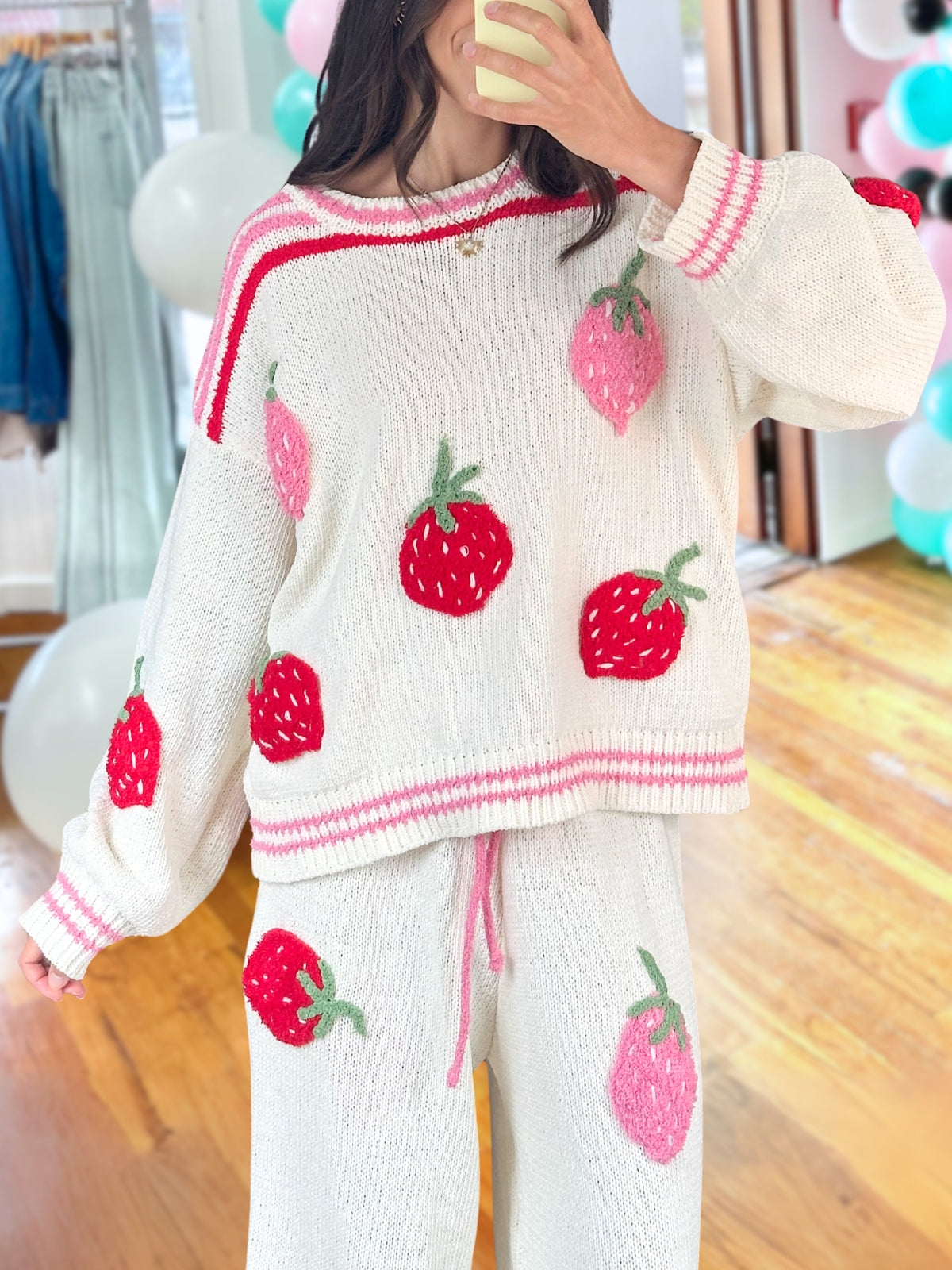 Sweet Strawberry Color-Block Pullover