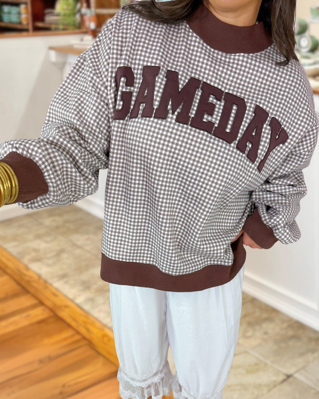 Gameday Embroidered Plaid Pullover