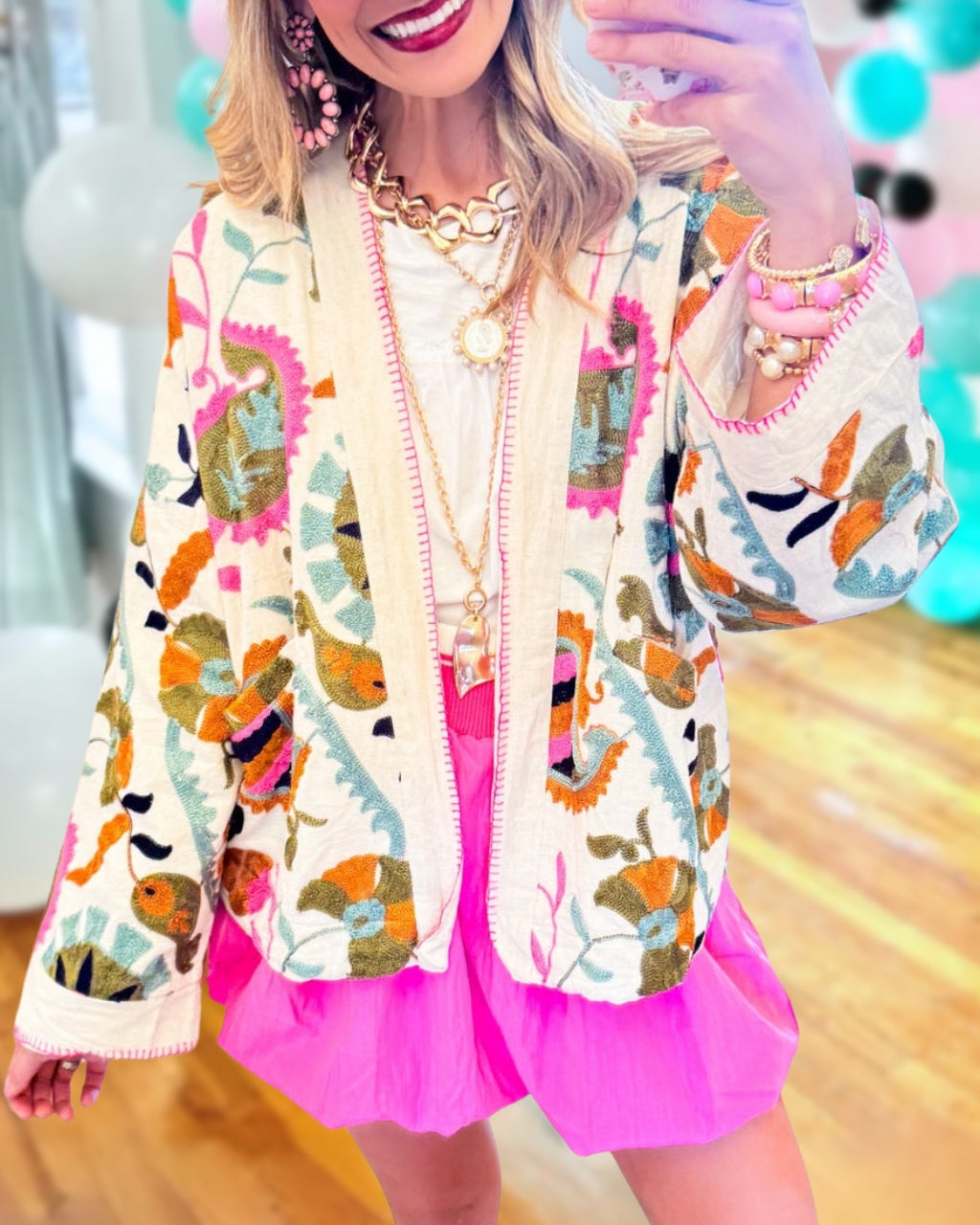 All-over Embroidered Cardigan
