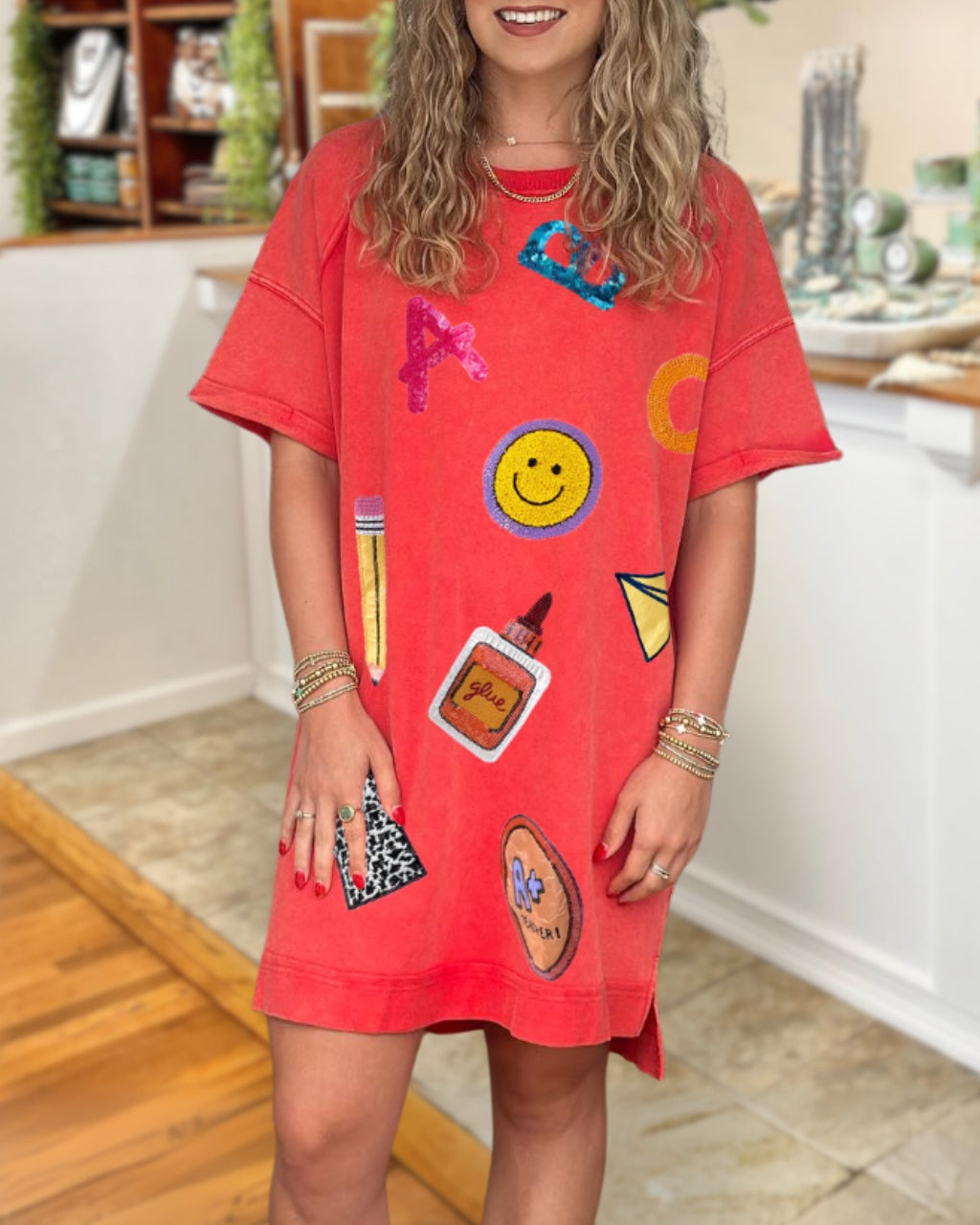 Fun School Sequin T-shirt Dress