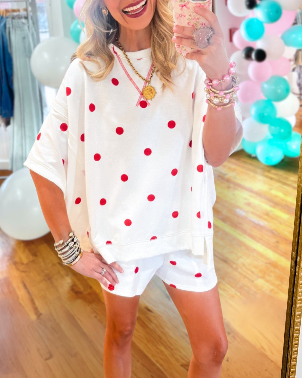Stylish Polka-Dot Shorts Set
