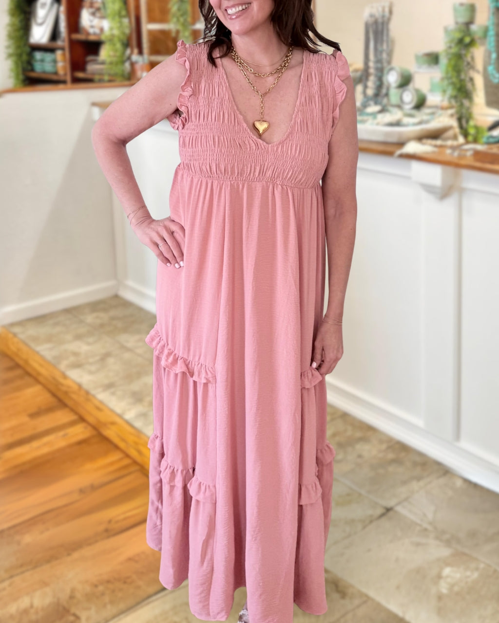 Ann	Linen Maxi Dress