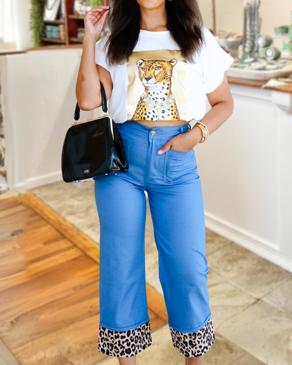 Stylish Leopard Hem Pants