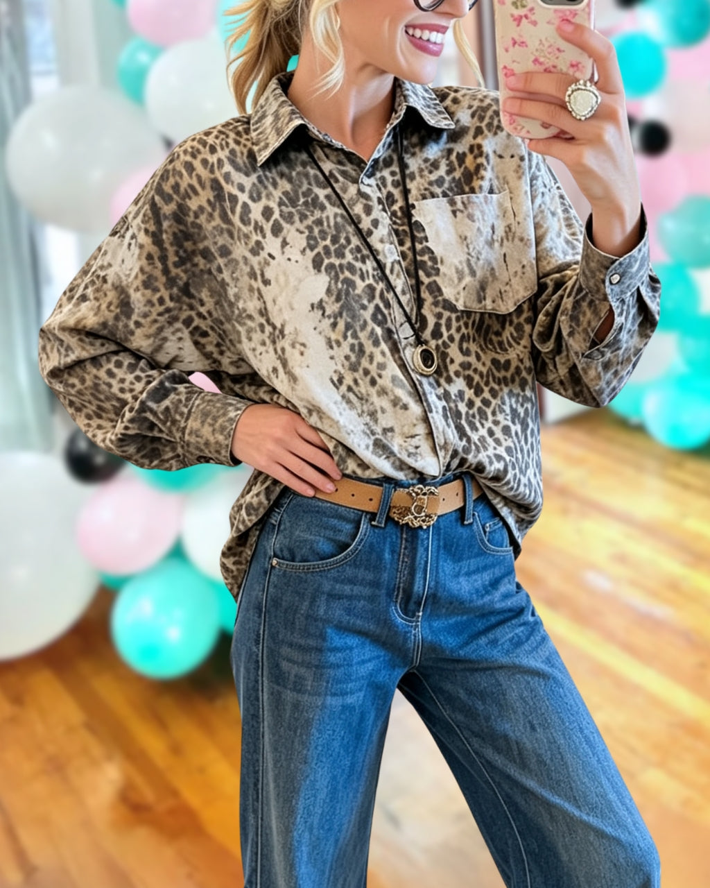 Retro Leopard Print Shirt