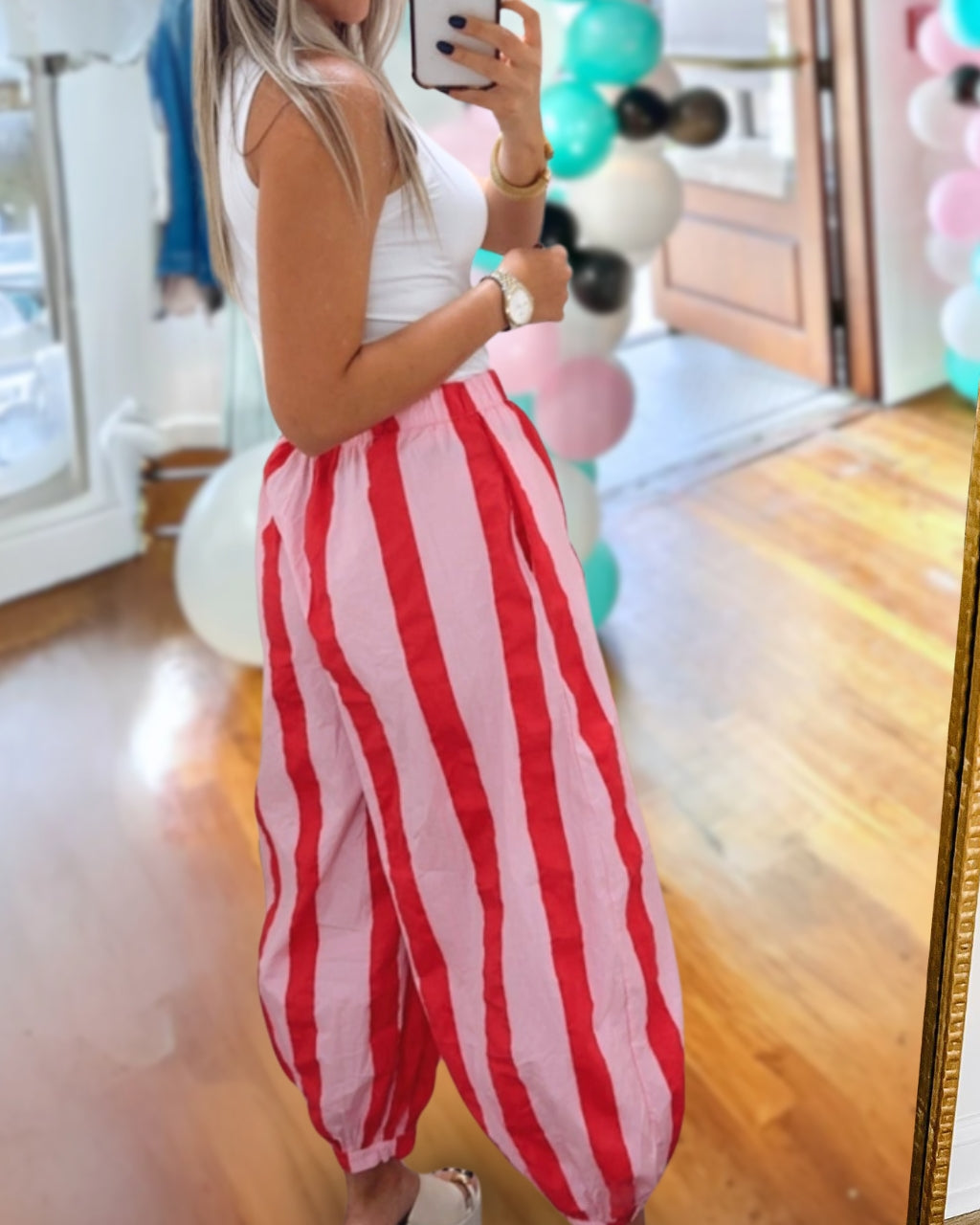 Candy Striped Lantern Pants