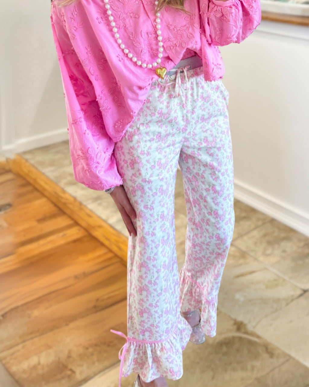 Spring Floral Printed Pants
